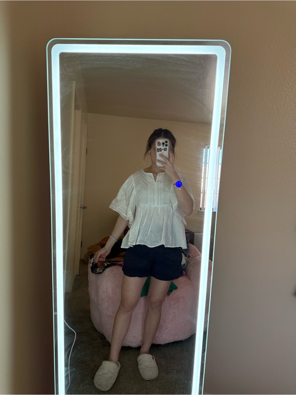 White Tiered Peasant Blouse - Women's Casual Top